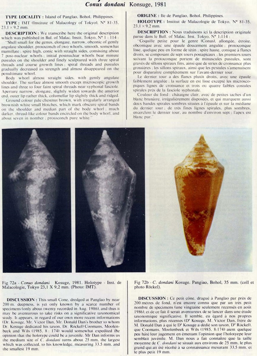 Conus dondani, Konsuge